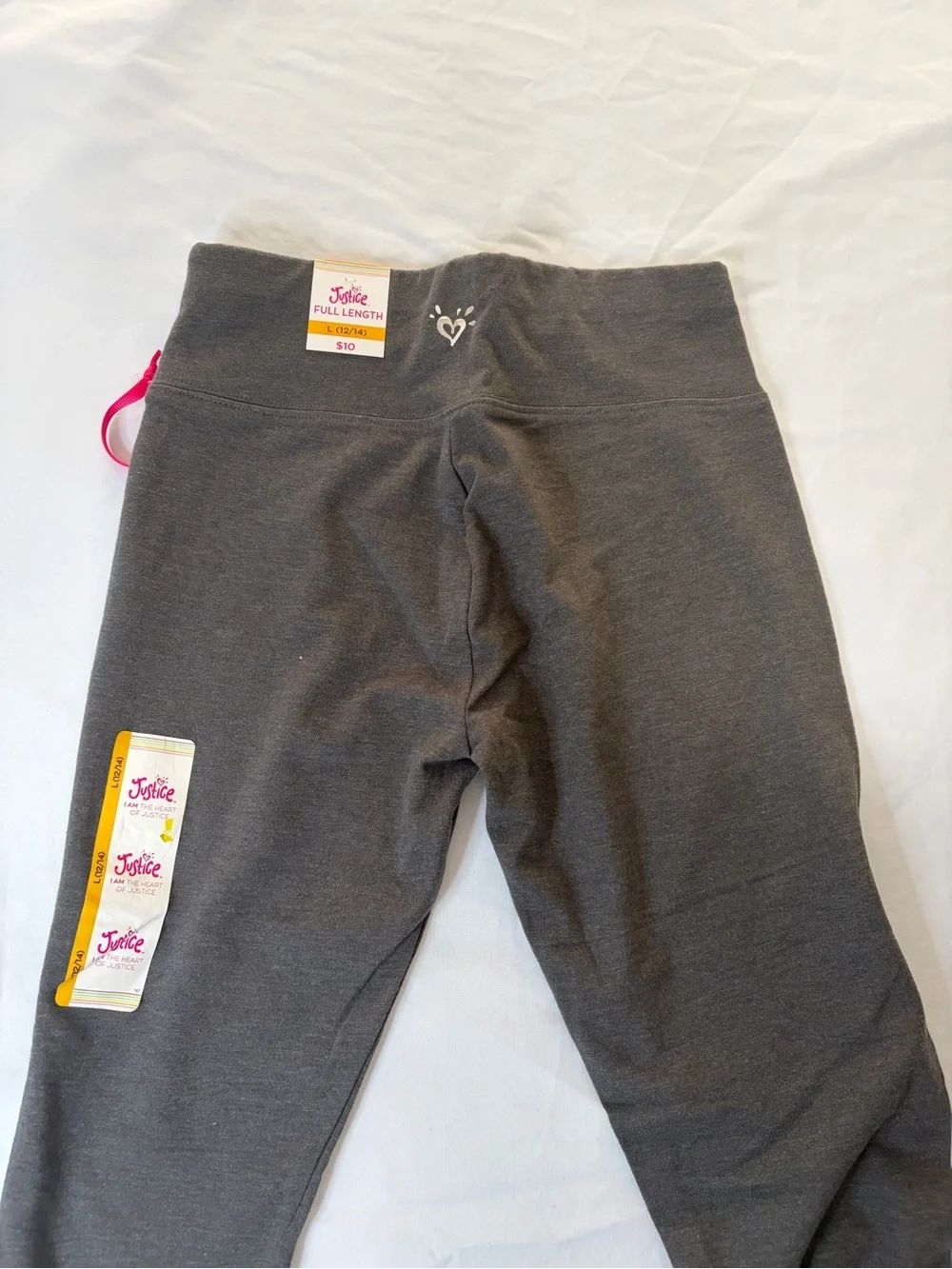 Lot of 4 Justice Girls' Dark Gray Leggings New Everyday Solid Size L 12/14